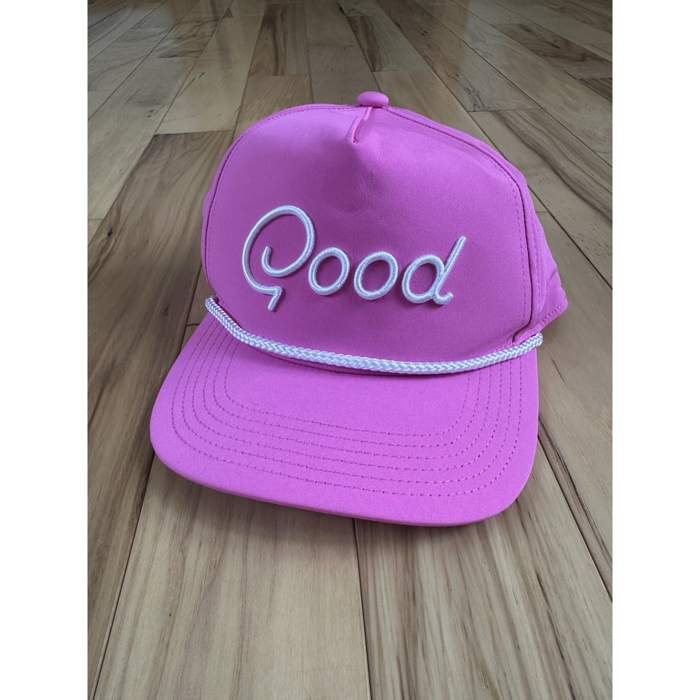 GOOD GOOD Strawberry Rope Snapback Golf Hat Pink White